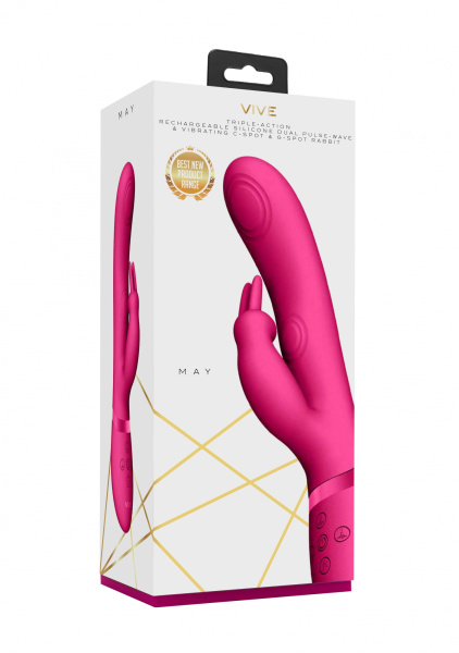 Вибромассажер May - Pulse-Wave & C-spot & G-Spot Rabbit - Pink_1