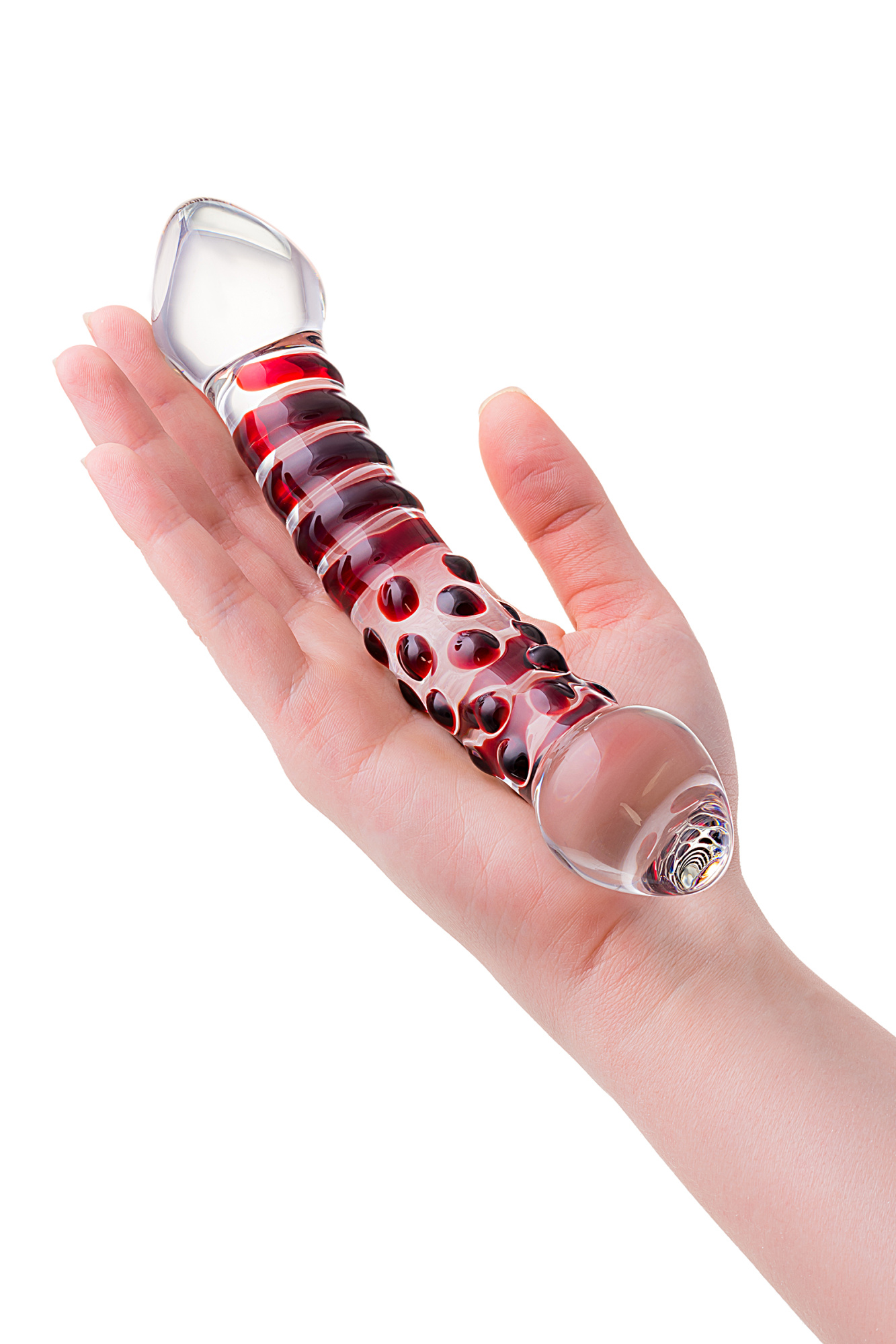 Двусторонний фаллоимитатор Sexus Glass, стекло, прозрачный, 21 см_5