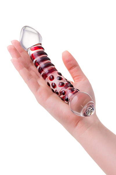 Двусторонний фаллоимитатор Sexus Glass, стекло, прозрачный, 21 см_5