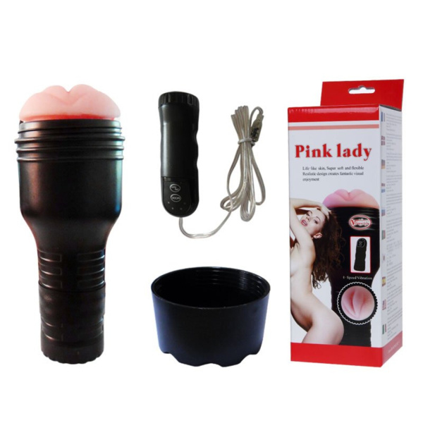 Мастурбатор вагина в тубе с вибрацией Pink Lady_1