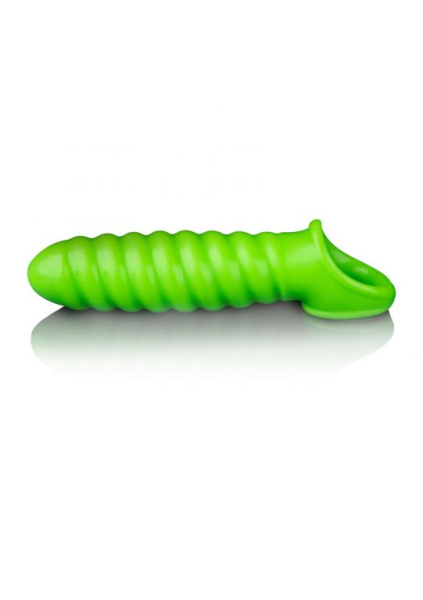 Увеличивающая насадка закрытого типа с кольцом для фиксации на мошонке спиральная люминисцентная_4