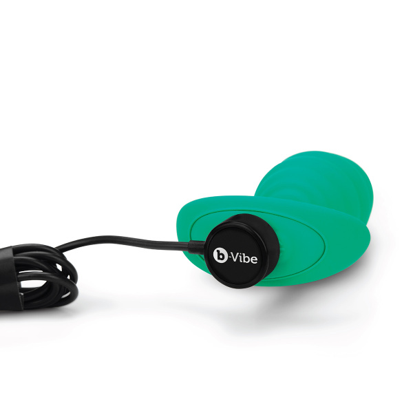 Ребристый анальный плаг с вибрацией от B-vibe_4