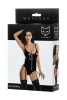 Боди Glossy из материала Wetlook на шнуровке, черный, S_3