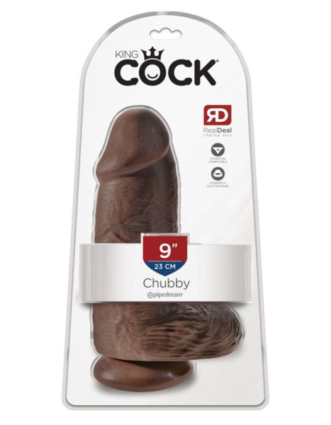 Фаллоимитатор реалистик утолщенный King Cock Chubby - Brown коричневый_1