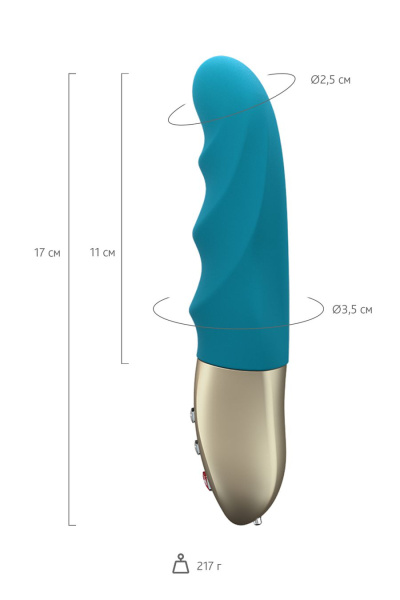 Пульсатор-мини Fun Factory STRONIC PETITE, силикон, голубой, 17 см_4