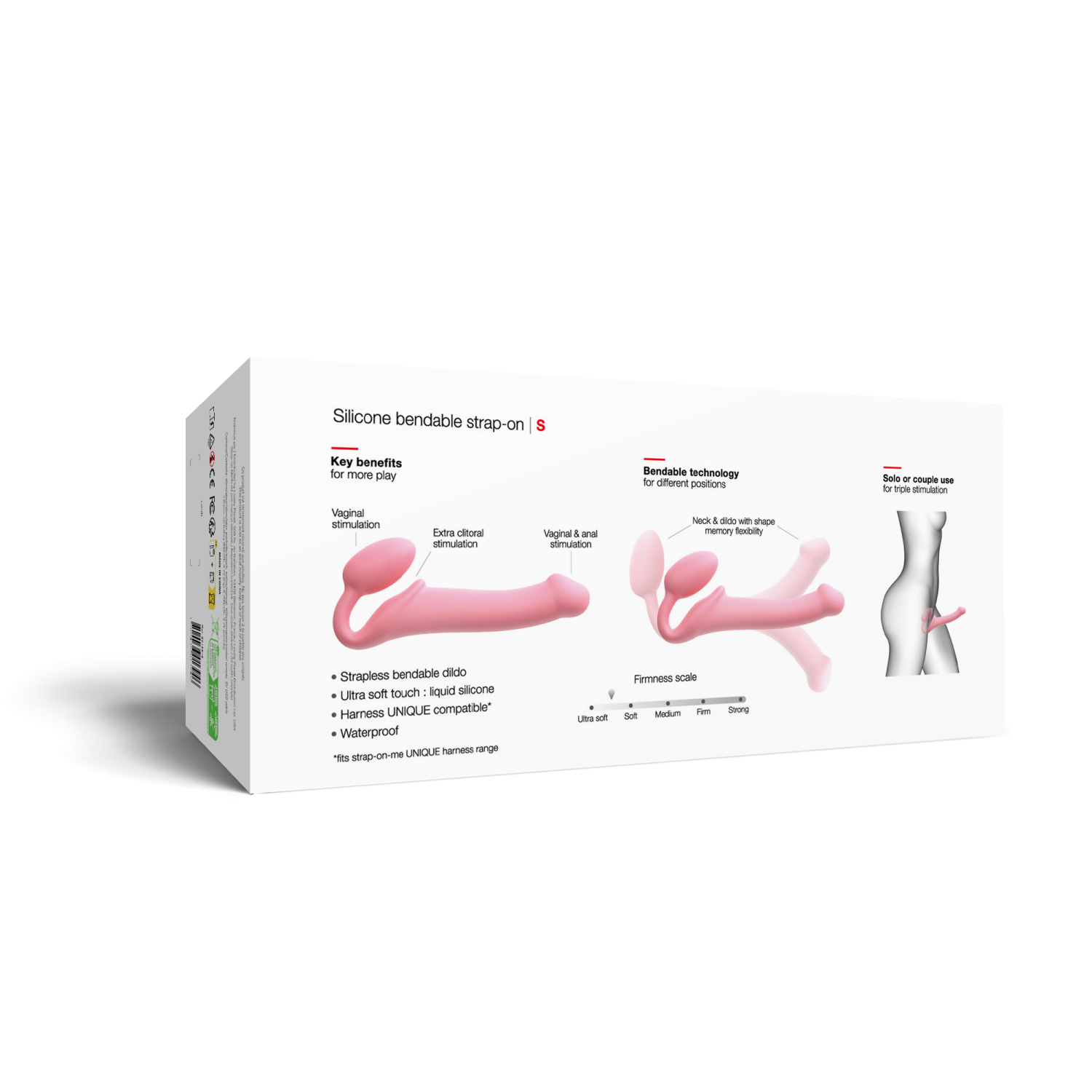 Гибкий страпон Strap-on-me Semi-Realiste BENDABLE ROSE, S_40