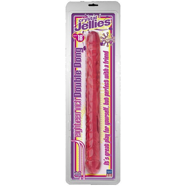 Фаллоимитатор двухголовый 18 розовый Crystal Jellies 12 Jr. Double Dong_1