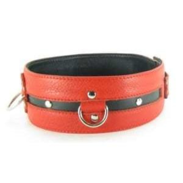 Ошейник из кожи черно-красный увеличенного размера XL 55002xlars_1