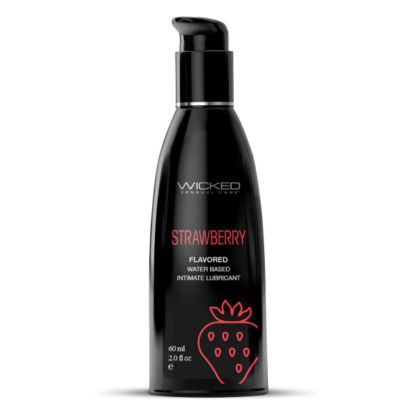 Лубрикант со вкусом сочной клубники WICKED AQUA Strawberry 60 ml_1