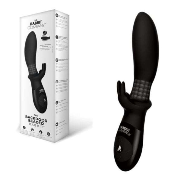 Анальный римминг кролик-бэкдор с шариками черный 12 режимов_1