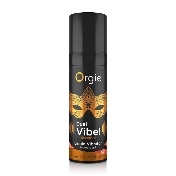 Съедобный гель с вибрацией Orgie DUAL VIBE! со вкусом коктейля SEX ON THE BEACH 15мл_4