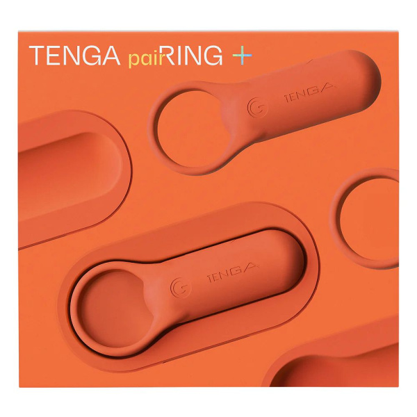 Эрекционное кольцо Tenga paiRING+ с усиленной вибрацией, коралл_4