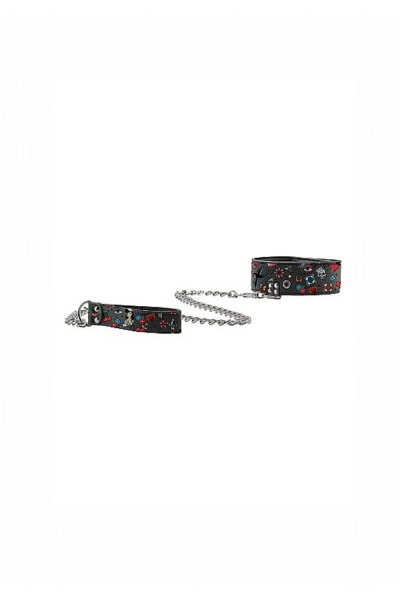 Ошейник Printed Collar With Leash Old School Tattoo Style_1