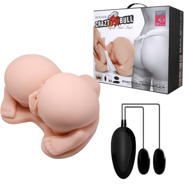 Мастурбатор вагина-анус с вибрацией догги-стайл Crazy Bull Vagina and Anal_1
