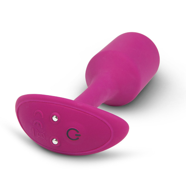 Пробка для ношения с вибрацией розовая B-Vibe Vibrating Snug Plug 2_4