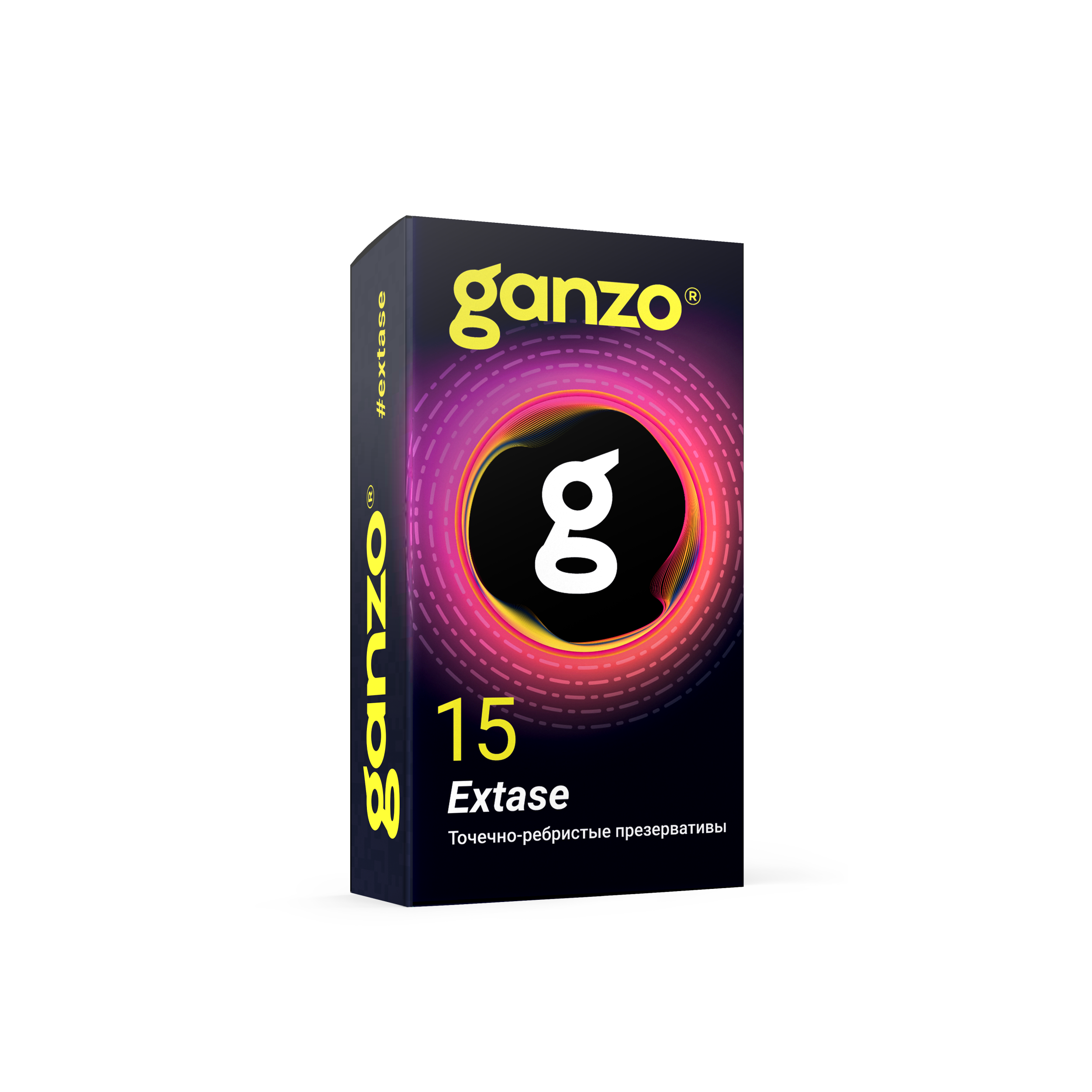 Презервативы Ganzo Extase, с точечно-ребристой поверхностью, анатомической формы, латекс, 18см, 15шт_2