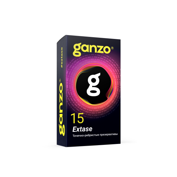 Презервативы Ganzo Extase, с точечно-ребристой поверхностью, анатомической формы, латекс, 18см, 15шт_2