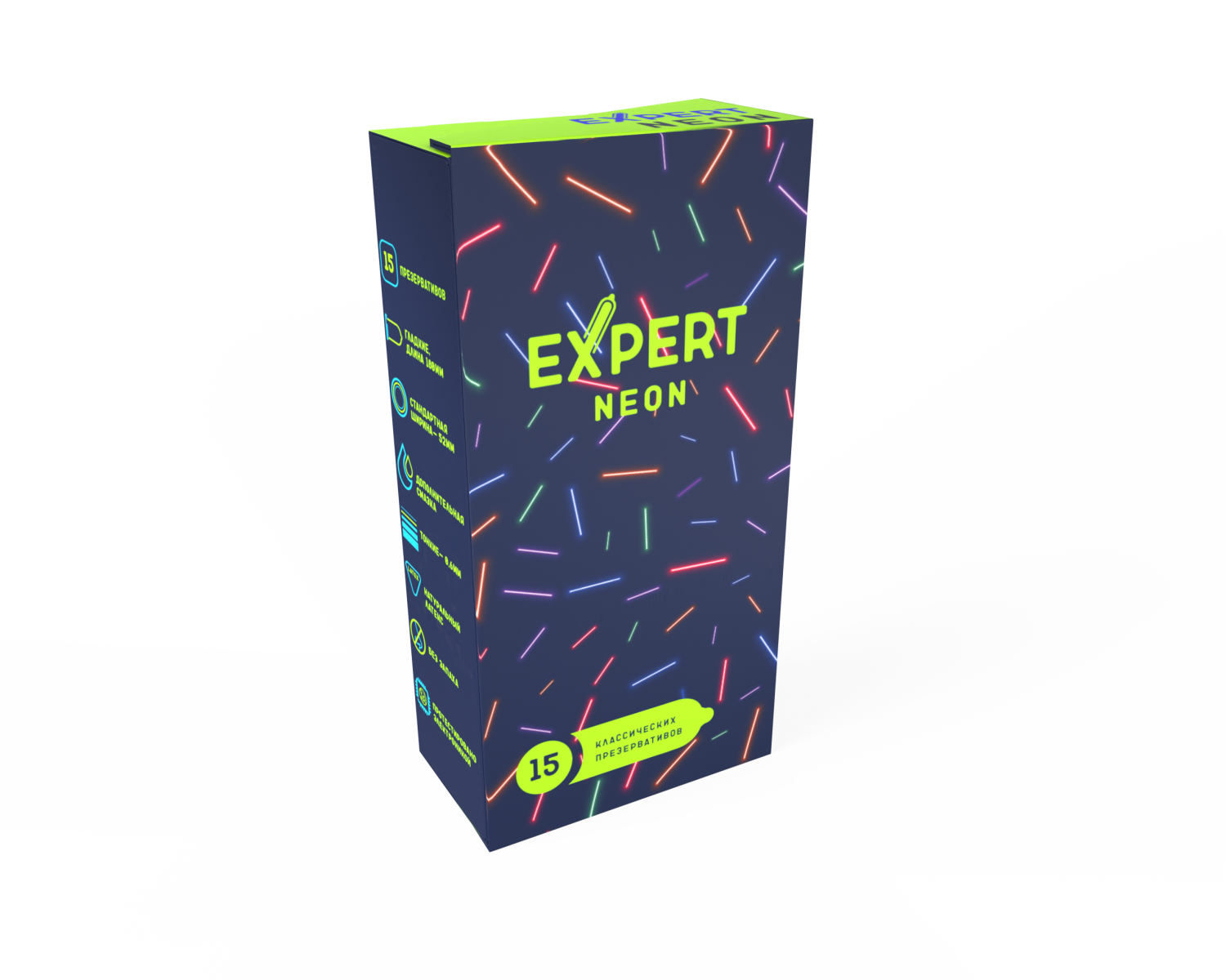 Презервативы EXPERT Neon 15 шт. (светящиеся)_1