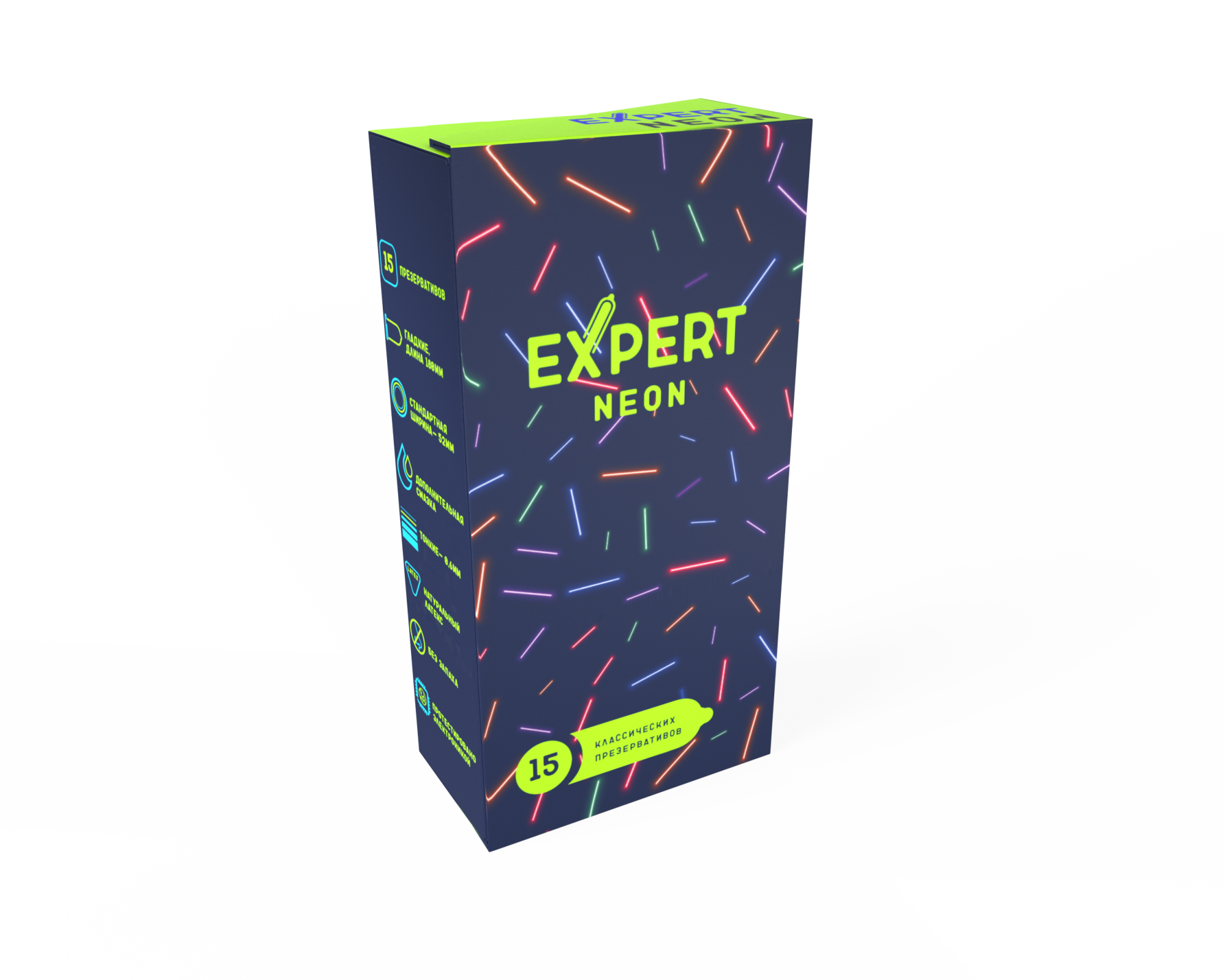 Презервативы EXPERT Neon 15 шт. (светящиеся)_1