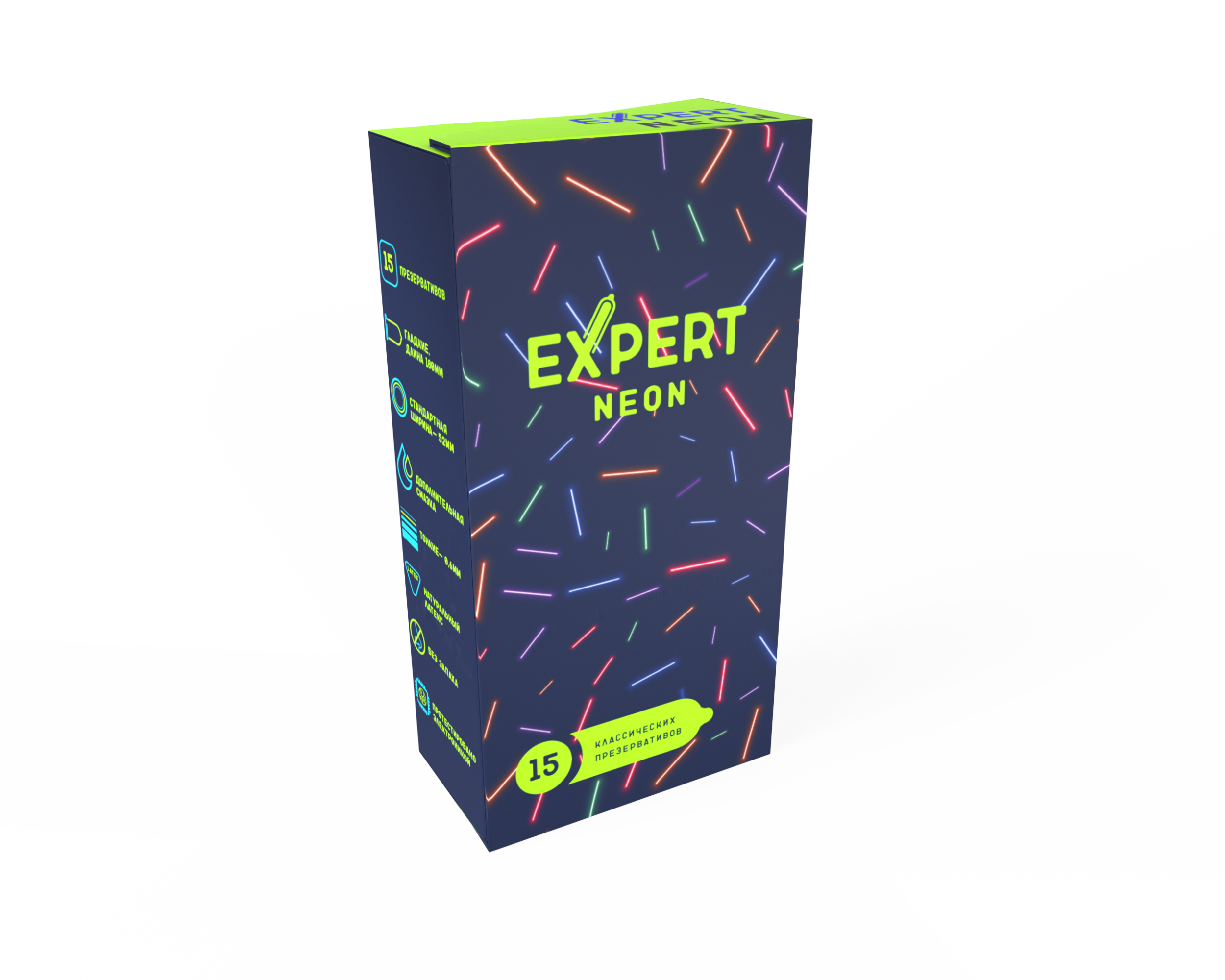 Презервативы EXPERT Neon 15 шт. (светящиеся)_1