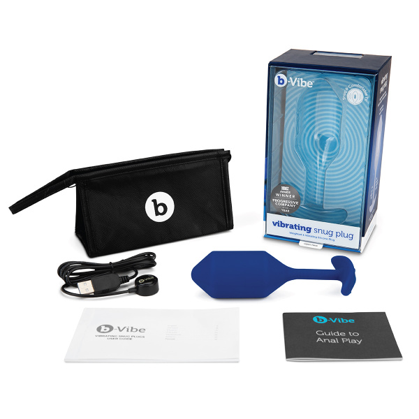 Пробка для ношения с вибрацией синяя B-Vibe Vibrating Snug Plug 4_3