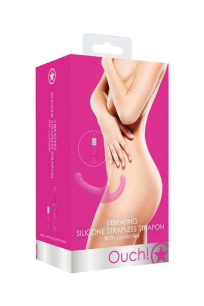 Безремневой страпон с вибрацией и пультом управления Vibrating Silicone Strapless Strapon_1