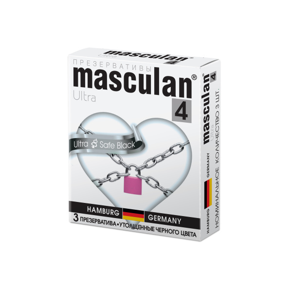 Презервативы Masculan Ultra Safe Black ультрапрочные, 3 шт.  _1