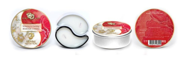 Массажная свеча Relaxing & Exciting Massage Candle Клубника в сливках 2 шт. по 15 мл_1