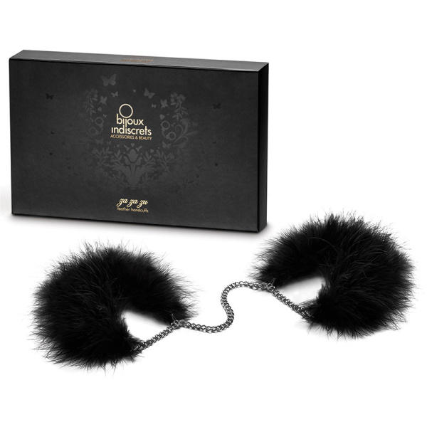 Наручники Bijoux Indiscrets Za Za Zu Feather Handcuffs, с перьями, черные_3