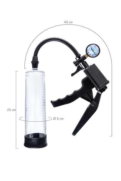 Механическая помпа для пениса Sexus Men Training Viggo, ABS-пластик, черная, 62 см_6