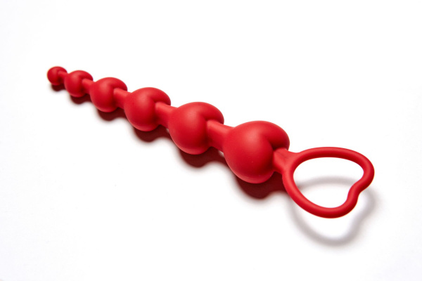 Анальная цепочка Love Beam, диаметр до 3,2 см, длина 19 , цвет бордовый One Size_2