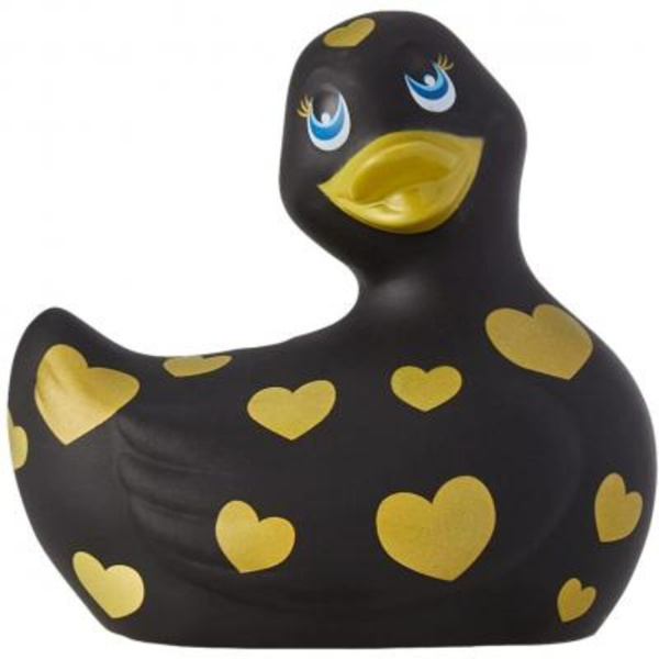 Вибратор-уточка Big Teaze Toys I Rub My Duckie 2.0, черно-золотистый E29016 (жен. вибратор)_1
