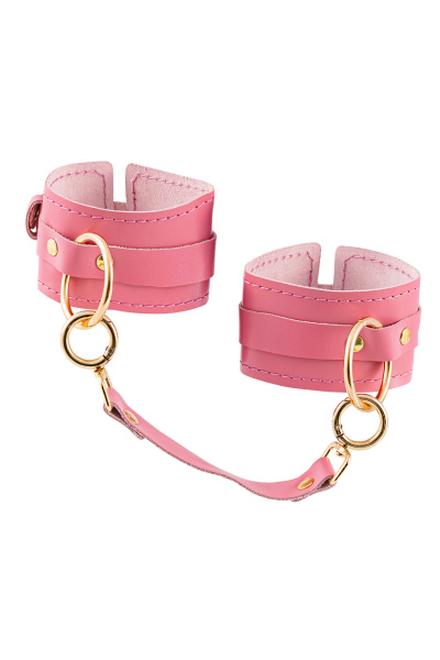Оковы Pecado BDSM, прямоугольные, однослойные, натуральная кожа, розовый_2