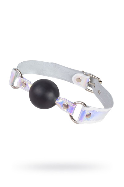 Кляп-шар с ремешками голографик_1