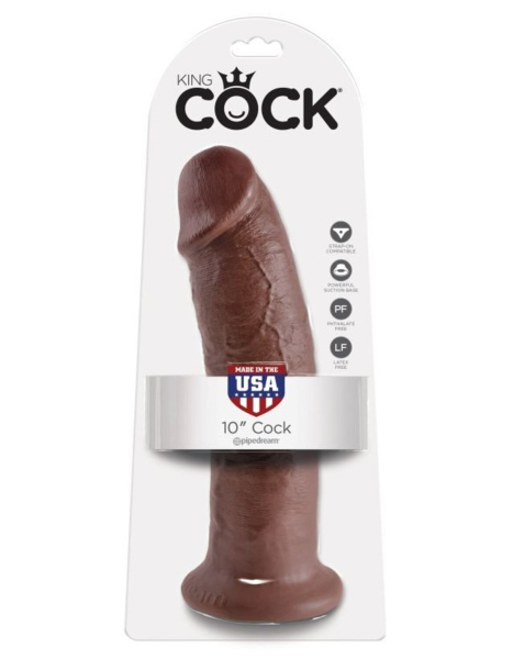 Фаллоимитатор-гиант на присоске коричневый King Cock 10 Cock Brown_1