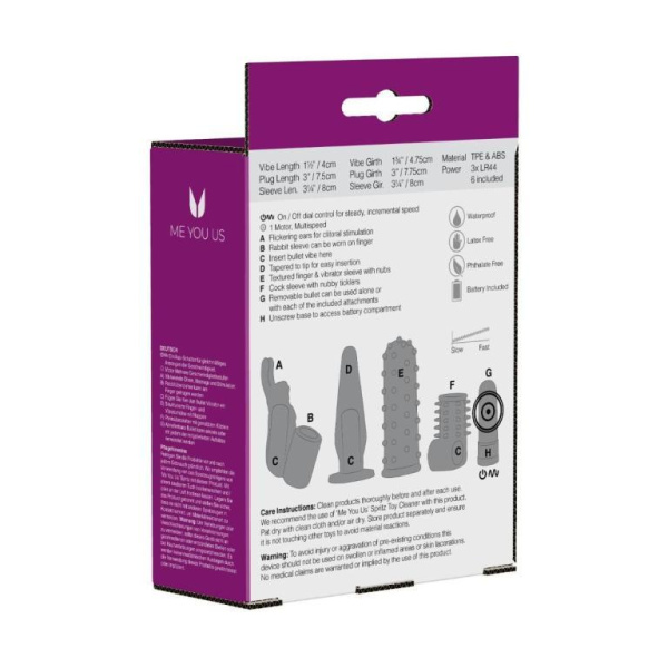 Вибромассажер для пар в наборе с насадками Me You Us  Foreplay Couples Kit_2