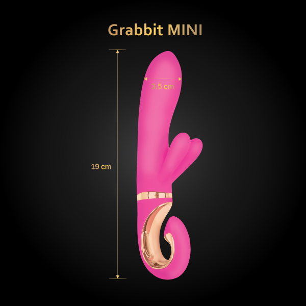 Gvibe Grabbit Mini - Уменьшенный вибратор для клитора и точки G с тремя моторами, 19х3.5 см_5