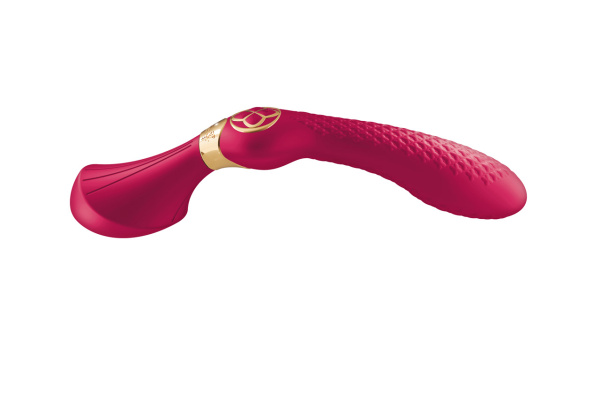 ZOA Универсальный гибкий вибростимулятор с мощным мотором, ягодный_3