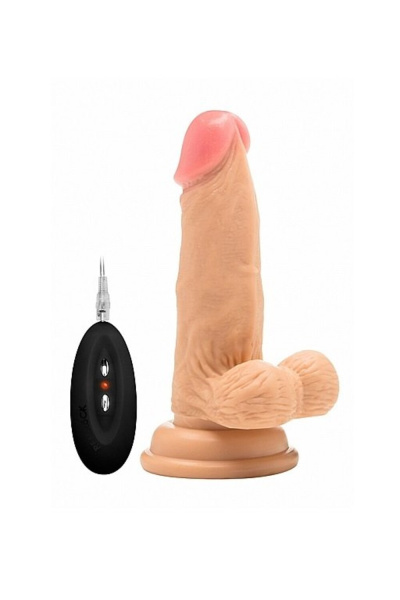 Фаллоимитатор с вибрацией и пультом управления Vibrating Realistic Cock With Scrotum - 6 Inch_1