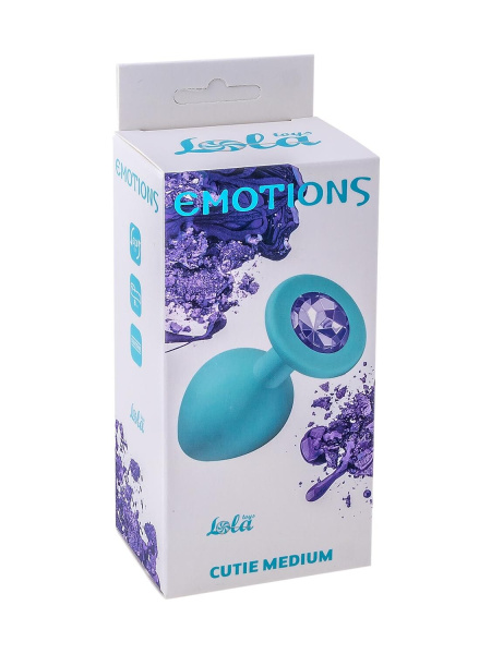 Анальная пробка Emotions Cutie Medium Turquoise light purple crystal_1