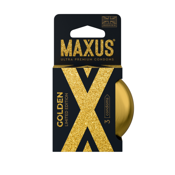 Презервативы MAXUS Golden Limited Edition в железном кейсе, золотые, 3 шт._2