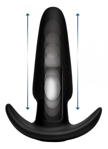 XR Brands KineticThumping 7X Medium Anal Plug - Анальная пробка с вибрацией, 13.3х4 см Черный_1