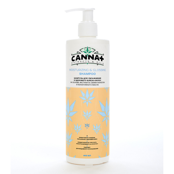 Разглаживающий шампунь для блеска CANNA+ Moisturizing & Glossing Shampoo 400 мл_2