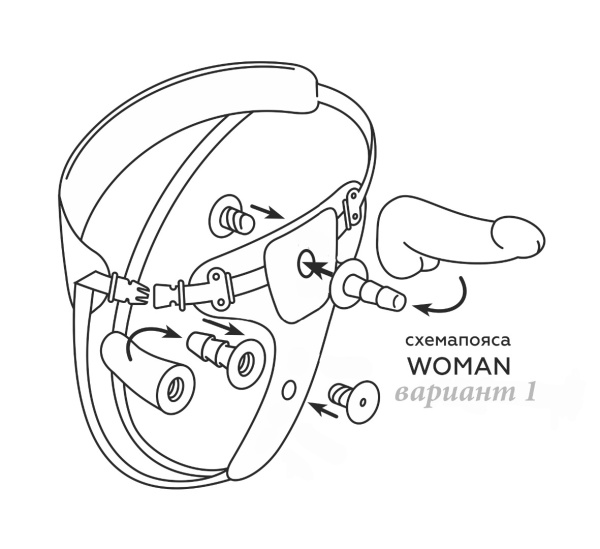 Женский пояс с насадками: наружная l 180 мм d 45 мм и внутренняя l 105 мм d 42 мм, арт. 830703_4