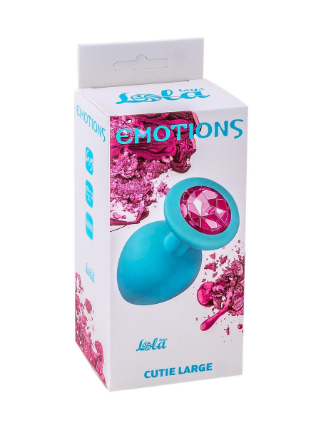 Анальная пробка Emotions Cutie Large Turquoise pink crystal_1