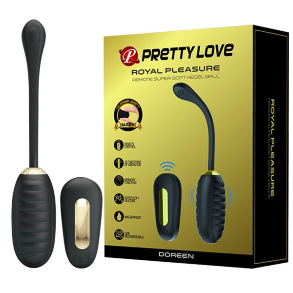 Виброяйцо с поверхностью Super Soft и пультом ДУ Baile Pretty Love Royal Pleasure_1