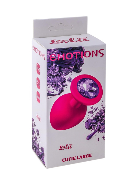 Анальная пробка Emotions Cutie Large Pink dark purple crystal_1