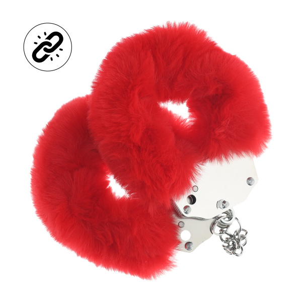 Наручники для эротических игр Heavy-duty Fluffy Handcuffs - Red_2
