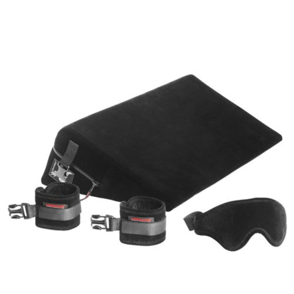 Liberator Retail Black Label Wedge Подушка для любви малая с креплениями+смазка, черная микрофибра_1