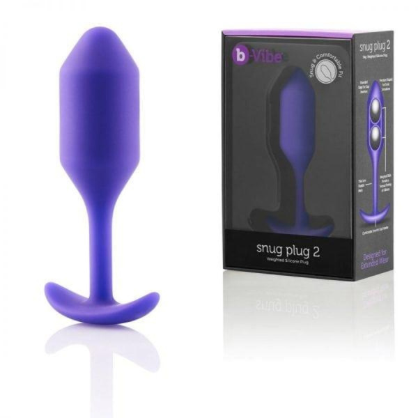 Профессиональная пробка для ношения B-vibe Snug Plug 2 фиолетовый_7